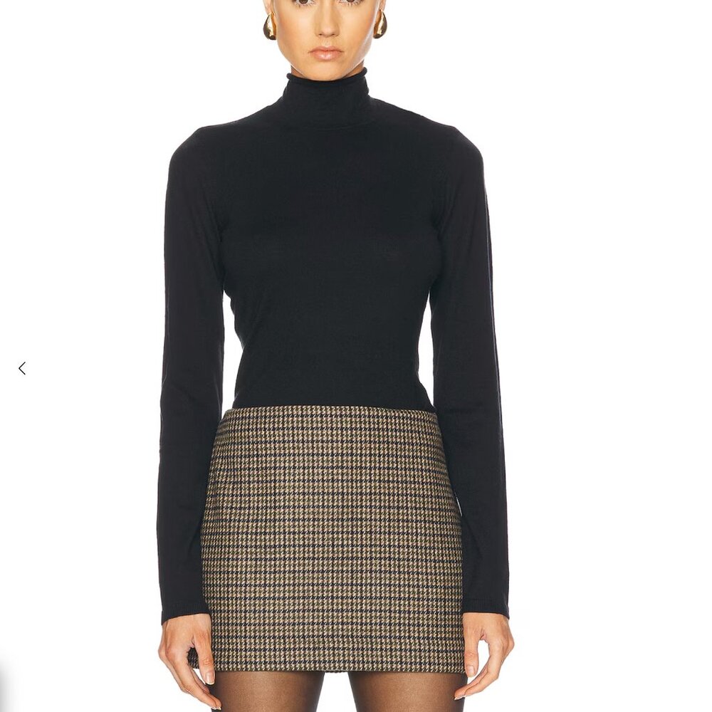 EAVES Maxine Turtleneck Sweater Black Knit Long Sleeve Turtleneck Mockneck